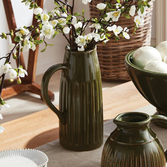 Brittani Decorative Pitcher Large, Green: Green / Ceramic Napa Home & Garden