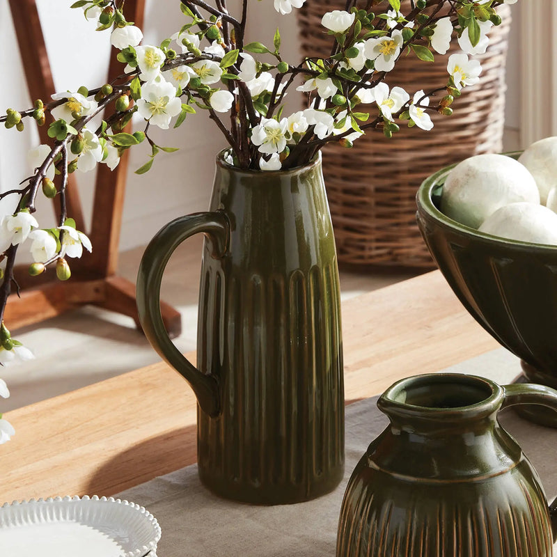Brittani Decorative Pitcher Large, Green: Green / Ceramic Napa Home & Garden