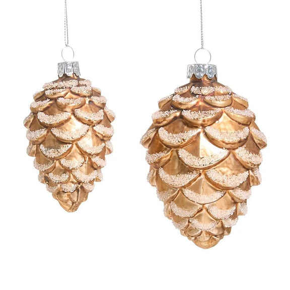 Brown Glass Pincone Ornament Raz Imports