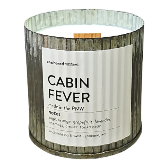 Cabin Fever Rustic Vintage Farmhouse Wood Wick Candle: 10oz Anchored Northwest