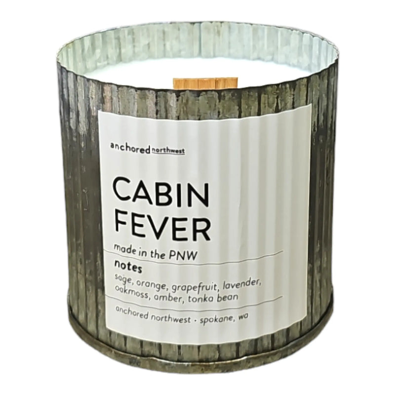 Cabin Fever Rustic Vintage Farmhouse Wood Wick Candle: 10oz Anchored Northwest