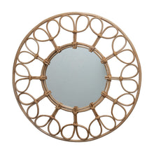 Cane Framed Round Wall Mirror - Greenhouse Home