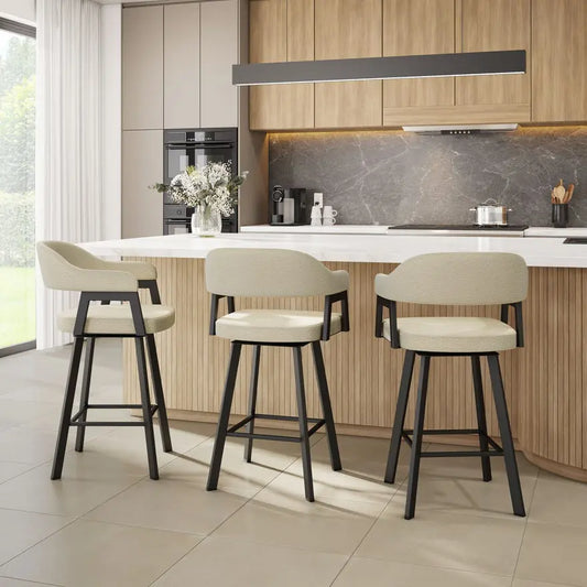 Carmen Upholstered Swivel Stool Amisco