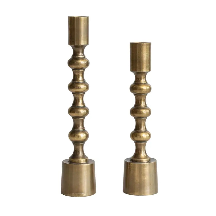 Cast Aluminum Taper Holder in Antique Gold Finish Accent Decor