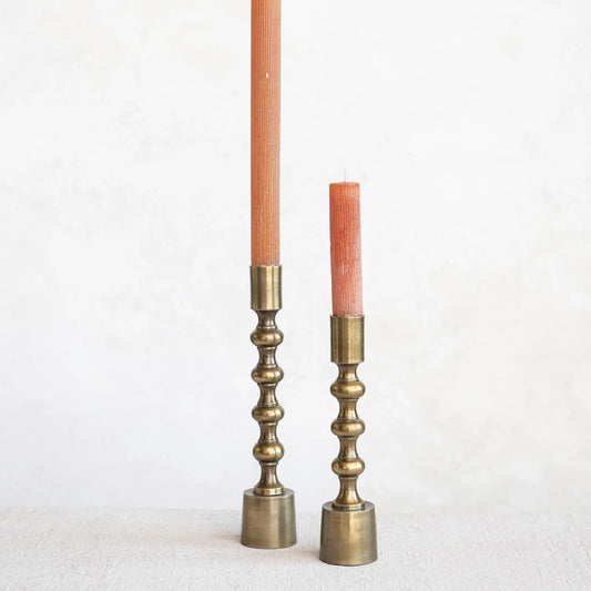 Cast Aluminum Taper Holder in Antique Gold Finish Accent Decor