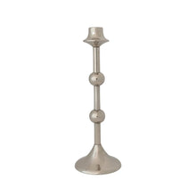 Cast Aluminum Taper Holder with Balls, Silver Finish