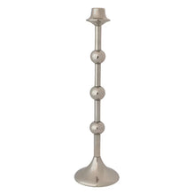 Cast Aluminum Taper Holder with Balls, Silver Finish Greenhouse Home