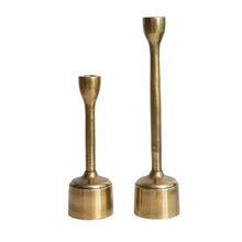 Cast Aluminum Taper Holders in Antique Brass Finish Accent Decor