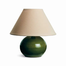 Charlie Mini Lamp - Green Crackle Glaze - Linen Shade  - 10" Napa Home & Garden