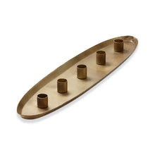 Cinco Taper Candle Holder Tray-Antique Brass, [product_price]- Greenhouse Home