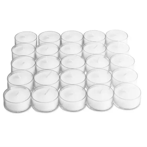 Clear Cup Tealight Candles - Pack of 25 - Greenhouse Home