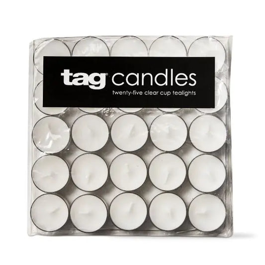 Clear Cup Tealight Candles, Pack of 25, [product_price]- Greenhouse Home