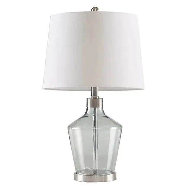 Clear Glass Base Table Lamp, Grey Base, [product_price]- Greenhouse Home