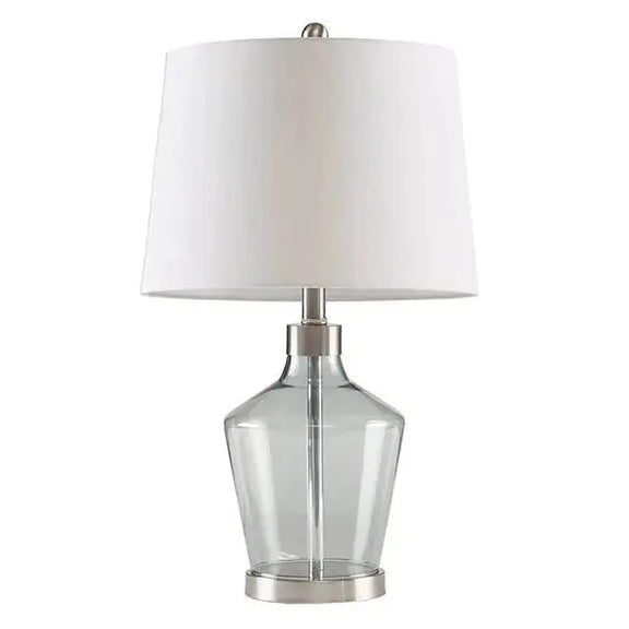 Clear Glass Base Table Lamp, Grey Base, [product_price]- Greenhouse Home
