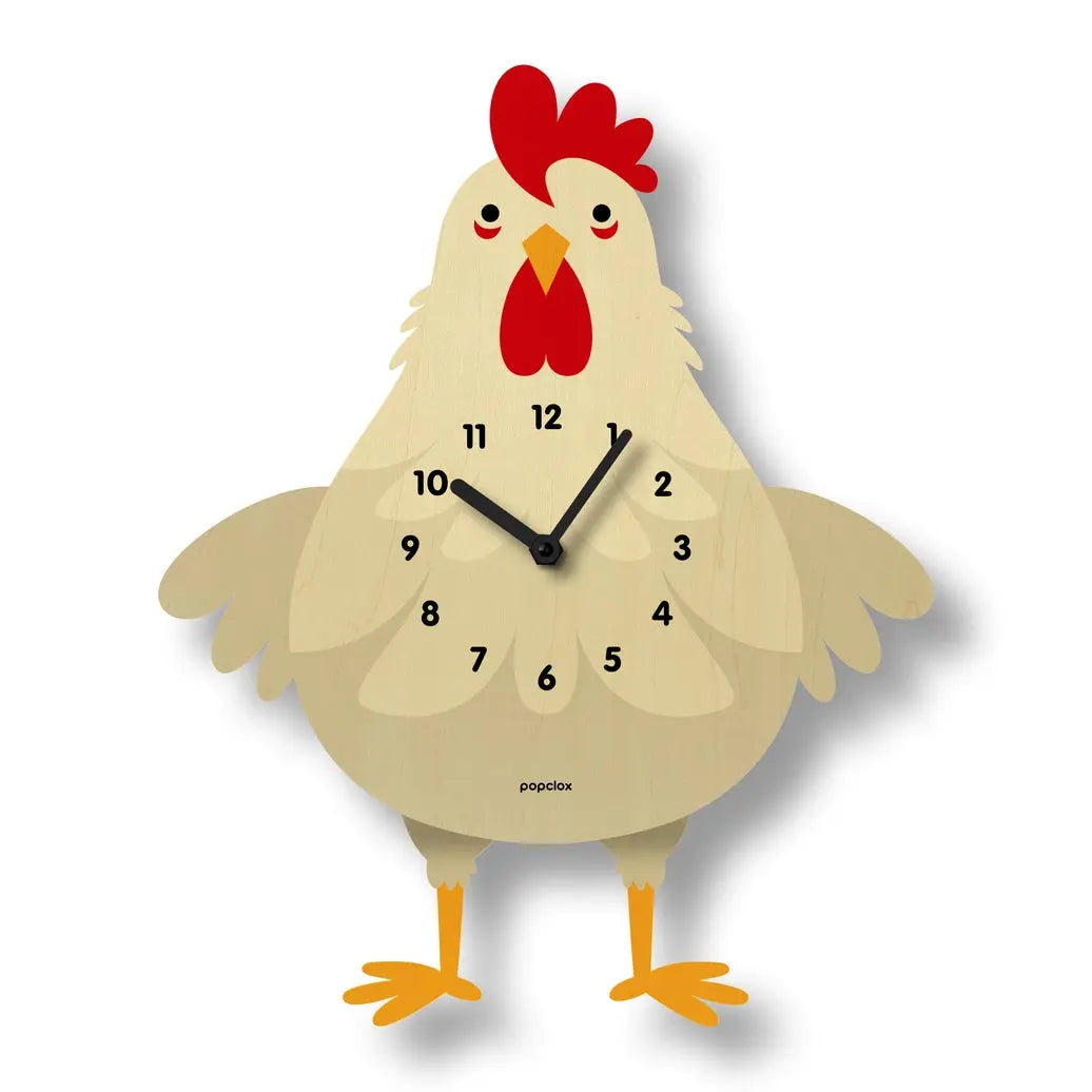 Cleo Chicken Pendulum Clock - Popclox Modern Moose, LLC