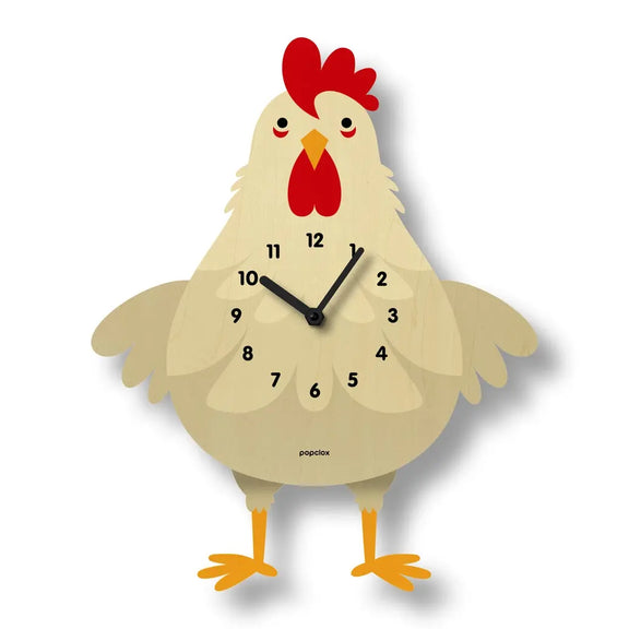 Cleo Chicken Pendulum Clock - Popclox Modern Moose, LLC