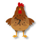Cleo Chicken Pendulum Clock - Wood : Brown Popclox