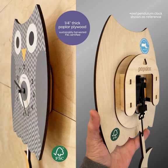 Cleo Chicken Pendulum Clock - Wood : Brown Popclox