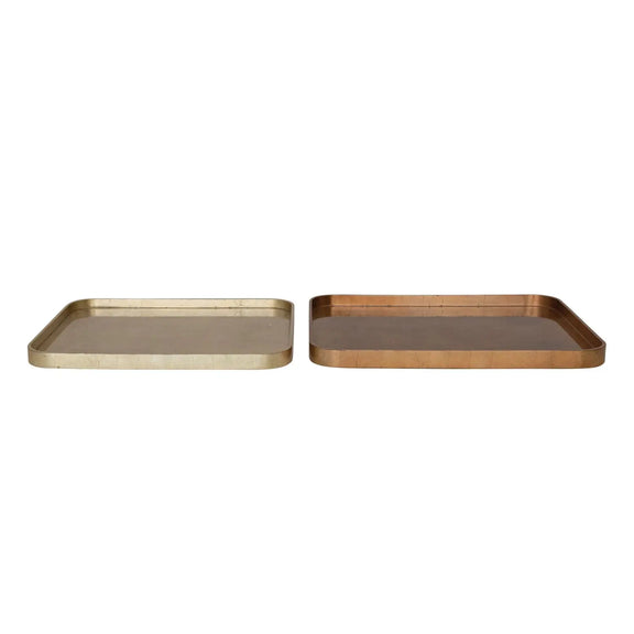 Copper + Gold MDF Lacquered Tray Greenhouse Home