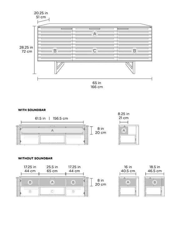 Corridor Triple Media Cabinet 8177 - Greenhouse Home