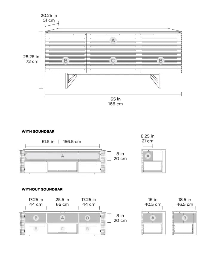 Corridor Triple Media Cabinet 8177 - Greenhouse Home