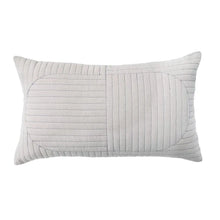 Cotton Chambray Quilted Lumbar Pillow, [product_price]- Greenhouse Home