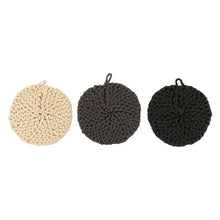 Cotton Crocheted Round Pot Holder, 3 Colors, [product_price]- Greenhouse Home