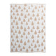 Cotton Knit Throw with Trees & Metallic Gold Thread, Cream Color