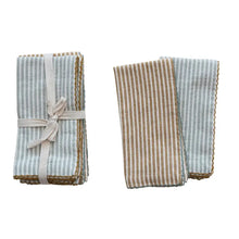 Cotton Napkins w/ Stripes, 2 Colors Greenhouse Home