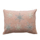 Cotton Slub Blend Beaded Lumbar Pillow with Snowflakes