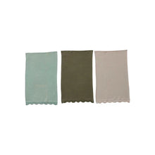 Cotton Waffle Weave Tea Towel w/ Crochet Lace Trim, 3 Colors Greenhouse Home