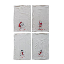Cotton & Linen Tea Towel with Snowman/Santa Image, 4 Styles ©