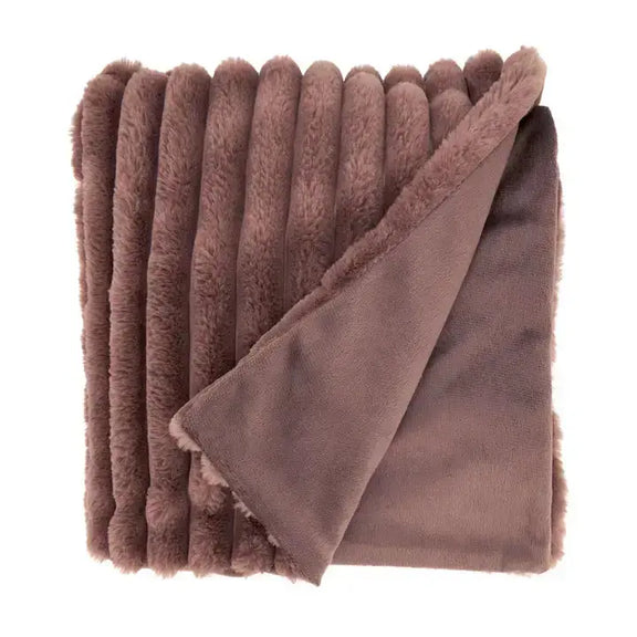 Cozy Comfort Faux Rabbit Fur Throw Saro Lifestyle