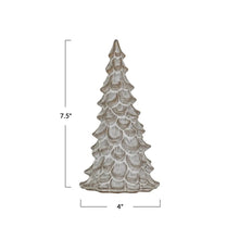Cream Stoneware Tree, Reactive Glaze Greenhouse Home
