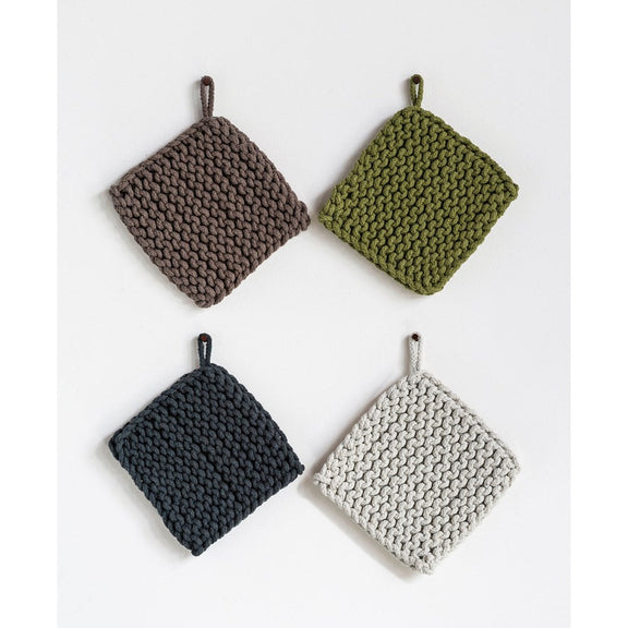 Crocheted Pot Holder, Assorted Colors - Greenhouse Home