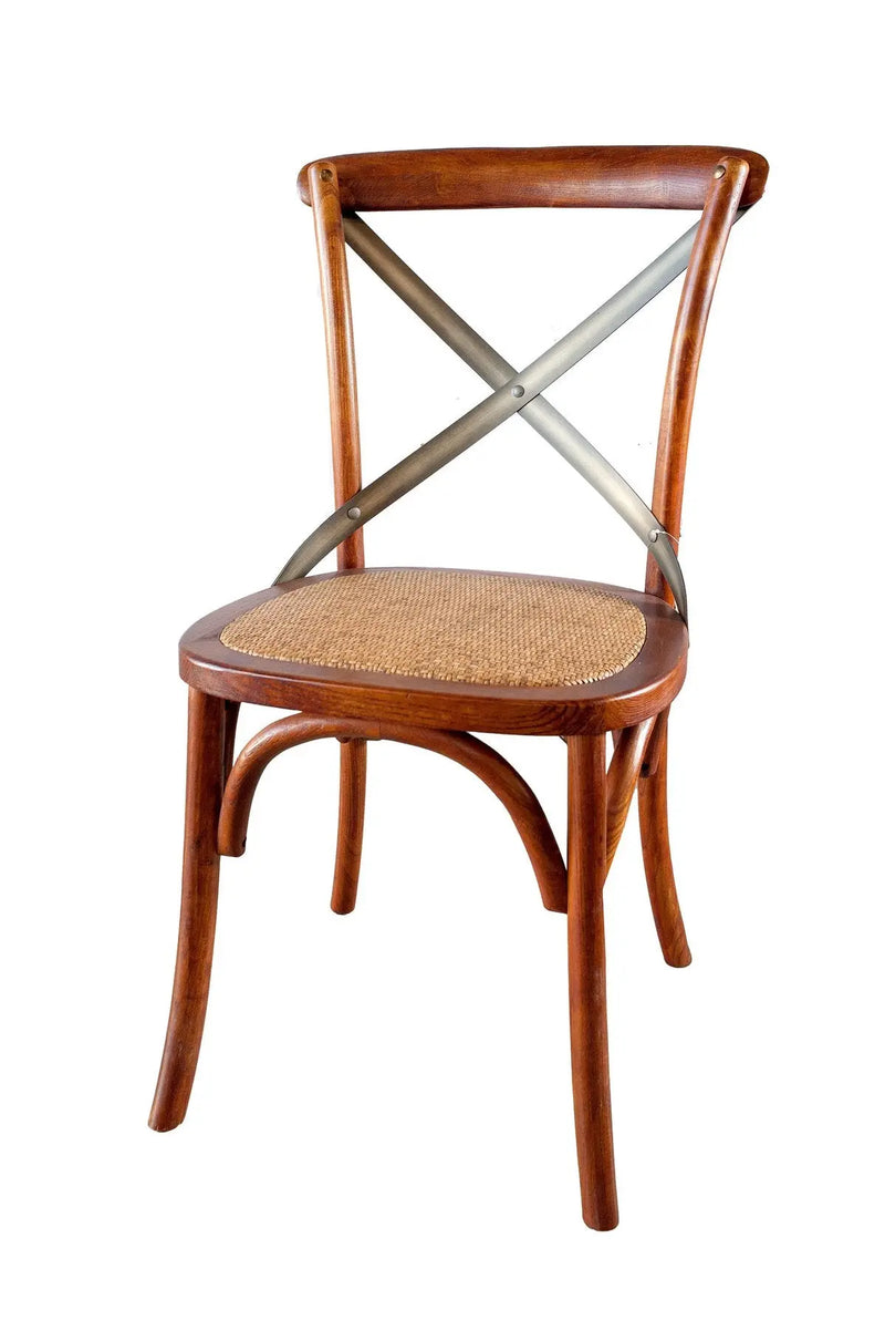 Crossback Dining Chair with Rattan Seat - Greenhouse Home