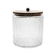 Cut Glass Jar with Acacia Wood Lid, Natural Greenhouse Home