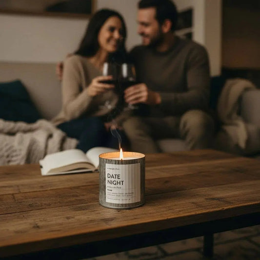 Date Night Rustic Vintage Farmhouse Wood Wick Candle: 10oz Anchored Northwest