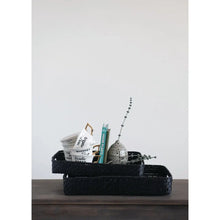 Decorative Black Bamboo Basket - Greenhouse Home