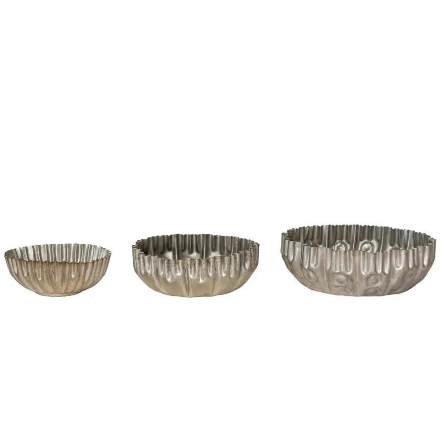 Decorative Fluted Stoneware Bowl Greenhouse Home