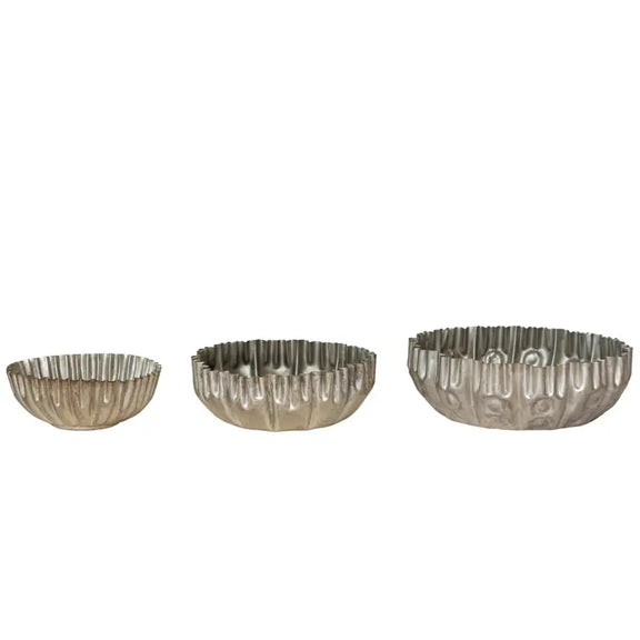 Decorative Fluted Stoneware Bowl Greenhouse Home