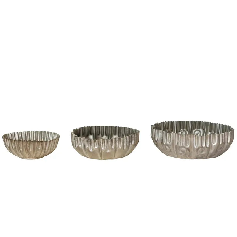 Decorative Fluted Stoneware Bowl Greenhouse Home