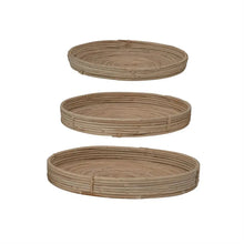 Decorative Hand-Woven Cane Trays - Set of 3 - Greenhouse Home