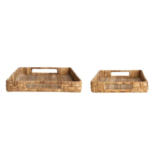 Decorative Hand-Woven Rattan Trays w/ Handles, [product_price]- Greenhouse Home