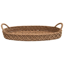 Decorative Oval Woven Seagrass Tray with Handles - Greenhouse Home