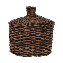 Decorative Wicker & Rattan Basket, Stained Finish - Greenhouse Home