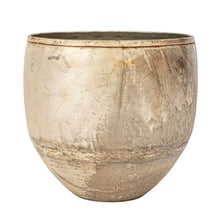 Distressed Pewter Metal Planter Greenhouse Home