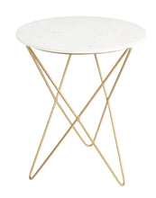 Earth Wind + Fire Marble Side Table - White - Greenhouse Home