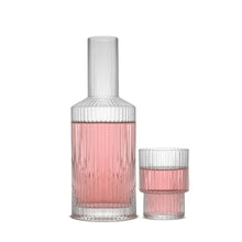 Elle Fluted Bedside Carafe Decanter Set with Glass, [product_price]- Greenhouse Home