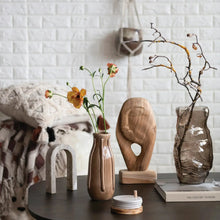 Embossed Ceramic Vase, Matte Brown Bloomingville